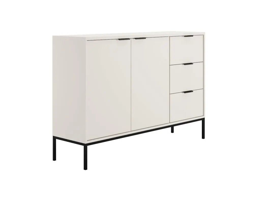 Komoda AUSTIN 150 biała/czarna I sklep meblowy MIRAT. styl GLAMOUR kolekcja AUSTIN