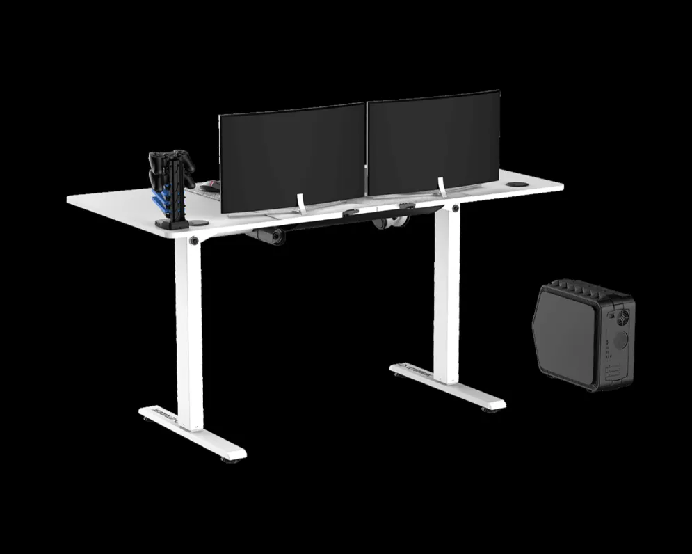 Biurko gamingowe LEVEL V2 LED białe ULTRADESK | MIRAT.