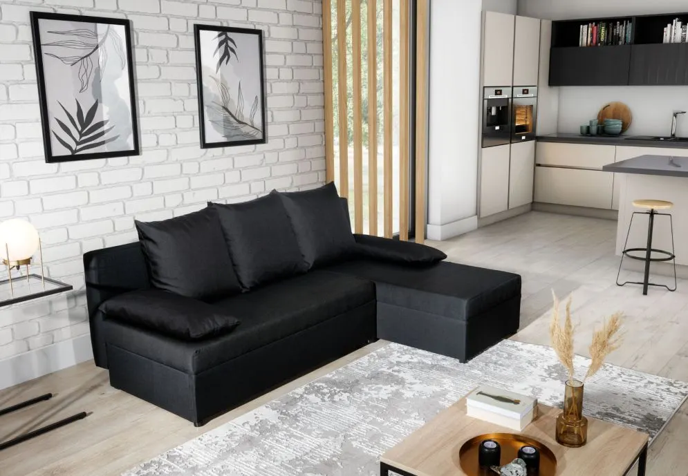 Narożnik z funkcją spania GINO uniwersalny lewy/prawy grafitowy minimalistyczny | MIRAT. w stylu  kolekcja