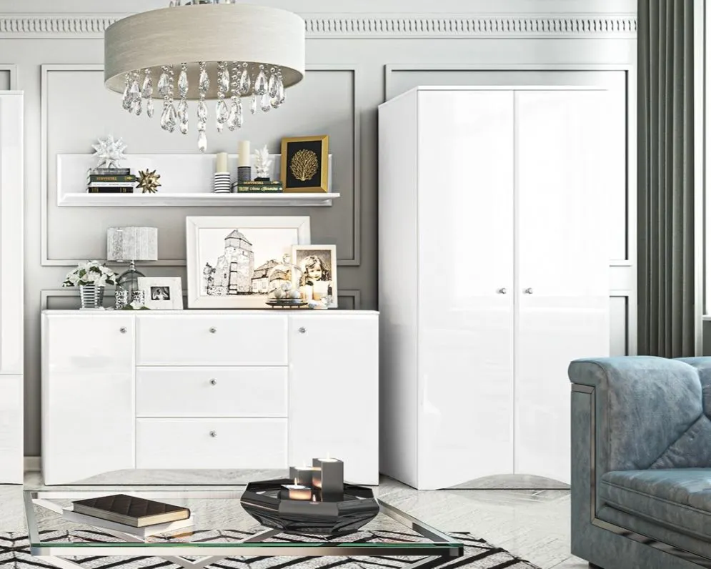 Szafa GLAMOUR 08 2D biały połysk I sklep meblowy MIRAT. styl GLAMOUR kolekcja GLAMOUR