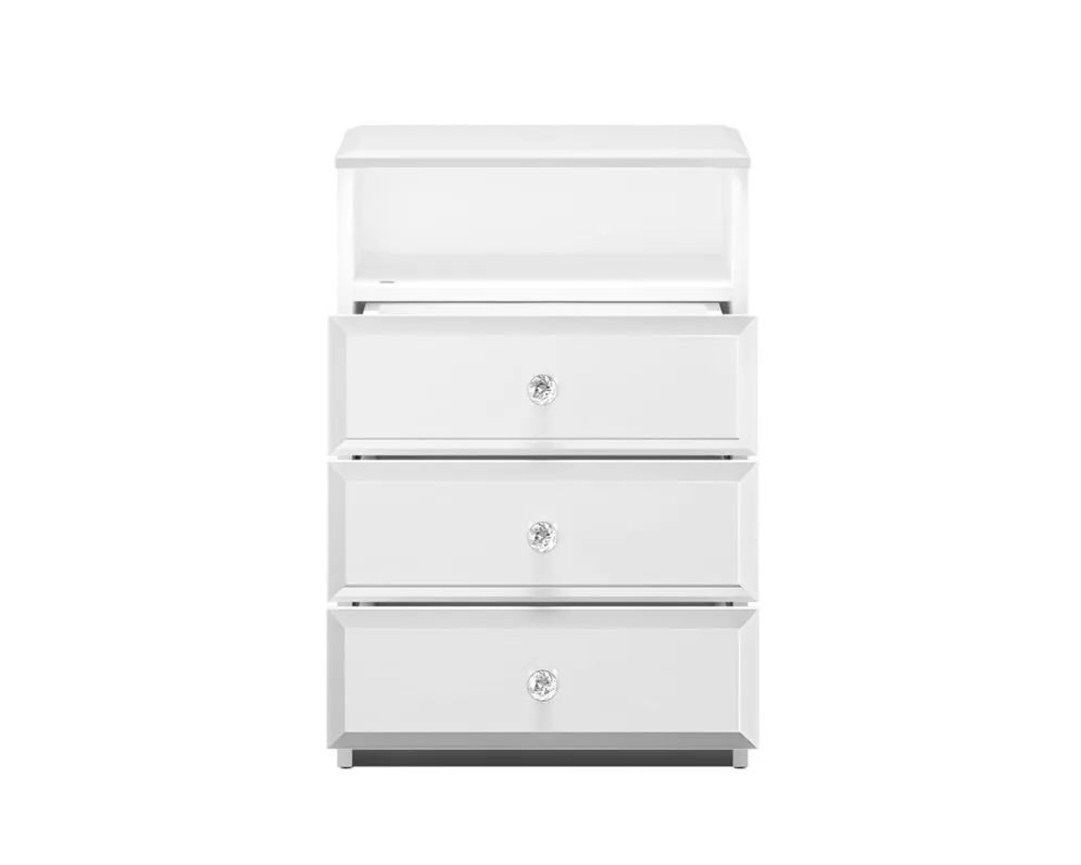 Szafka nocna GLAMOUR 07 3S biały połysk I sklep meblowy MIRAT. styl GLAMOUR kolekcja GLAMOUR