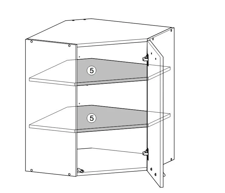 Szafka kuchenna narożna 60 VENTO GN-60/72 biały mat z półkami I sklep meblowy MIRAT.  kolekcja VENTO