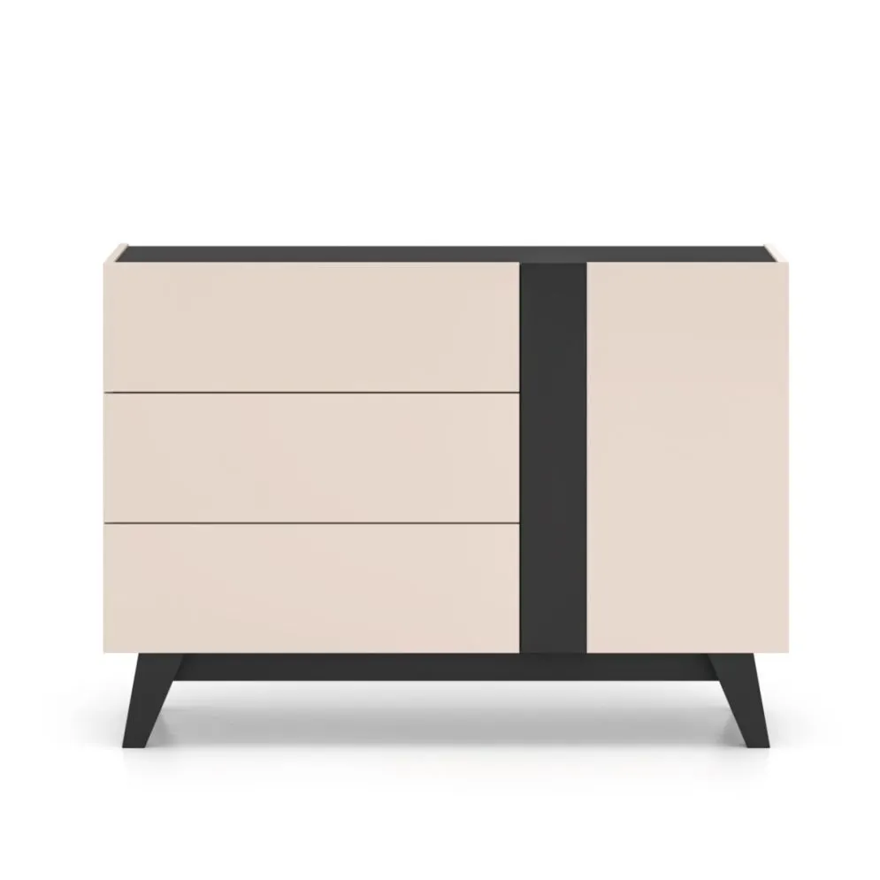 Komoda FRESHION 04 1D3S 120 kaszmirowa/czarna I sklep meblowy MIRAT.  kolekcja FRESHION