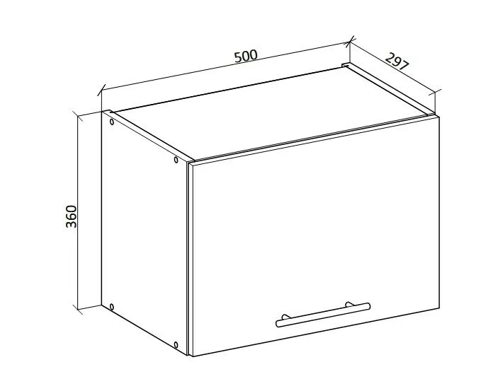 Szafka kuchenna wisząca 50 VENTO GO-50/36 biały połysk nad okap | MIRAT.  kolekcja VENTO