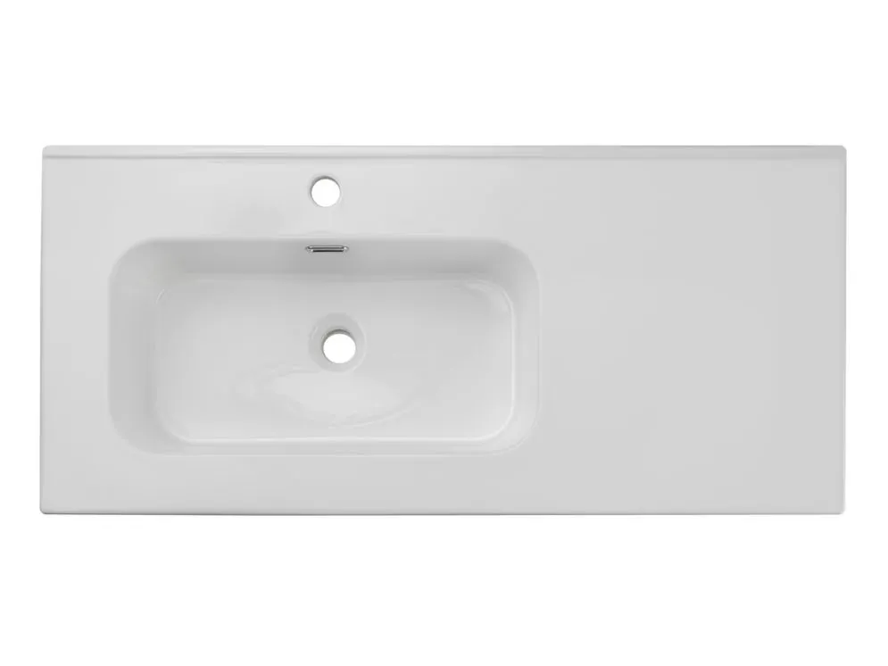 Umywalka wpuszczana lewa GO 2 100cm L biała połysk z blatem I sklep meblowy MIRAT.