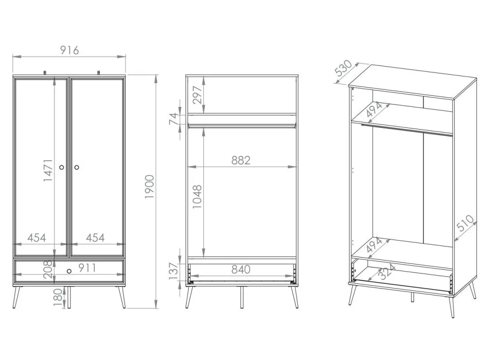 Szafa GALENA 2D biały połysk dwudrzwiowa do salonu I sklep meblowy MIRAT. styl GLAMOUR kolekcja GALENA