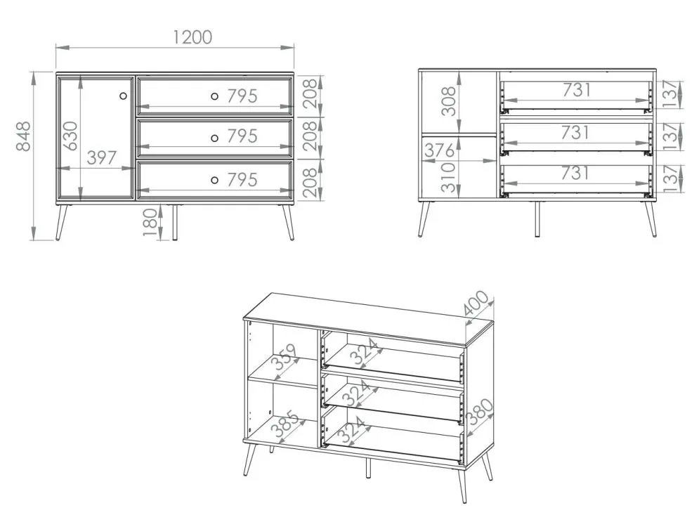 Komoda GALENA 1D3S biały połysk elegancka w stylu glamour I sklep meblowy MIRAT. styl GLAMOUR kolekcja GALENA