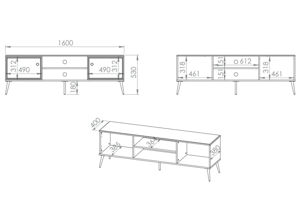 Szafka RTV GALENA 160 biały połysk pod telewizor w stylu glamour I sklep meblowy MIRAT. styl GLAMOUR kolekcja GALENA
