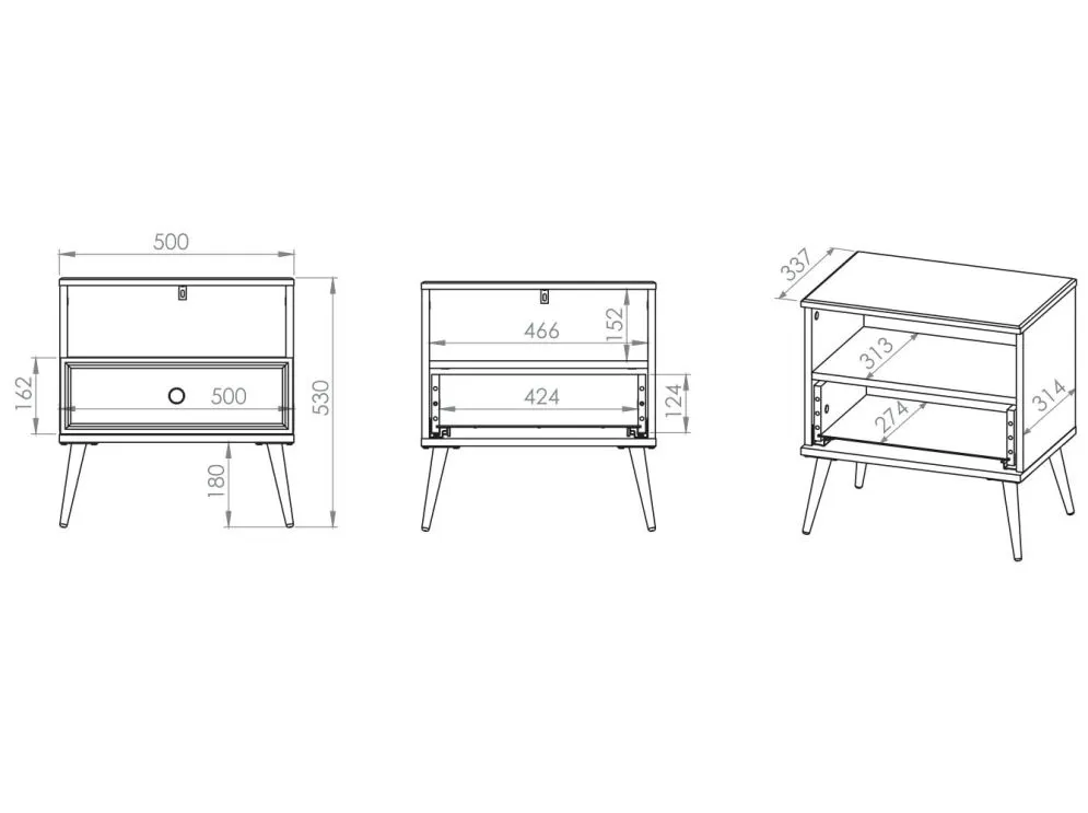 Szafka nocna GALENA biały połysk w stylu glamour do sypialni I sklep meblowy MIRAT. styl GLAMOUR kolekcja GALENA