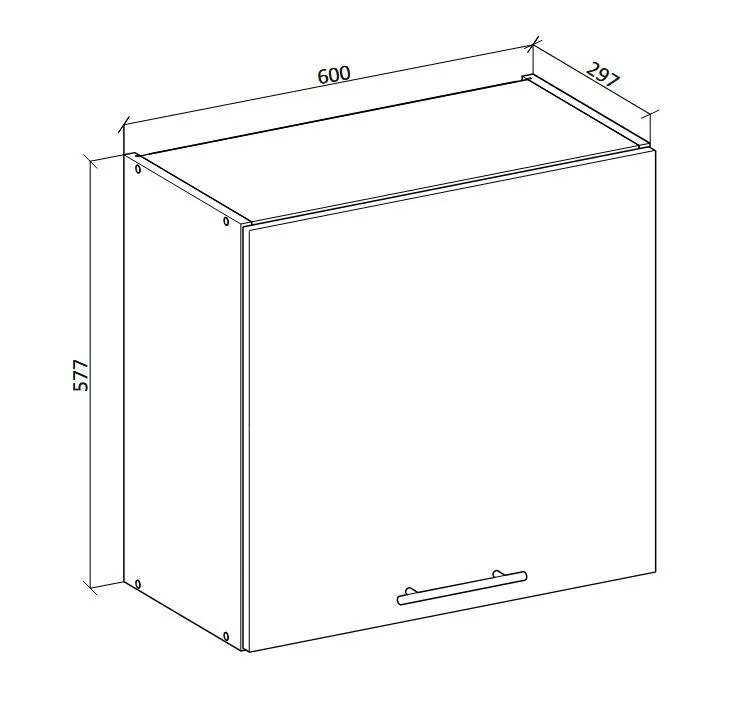 Szafka kuchenna wisząca 60 VENTO GOO-60/58 szary połysk z cichym domykiem I sklep meblowy MIRAT.  kolekcja VENTO
