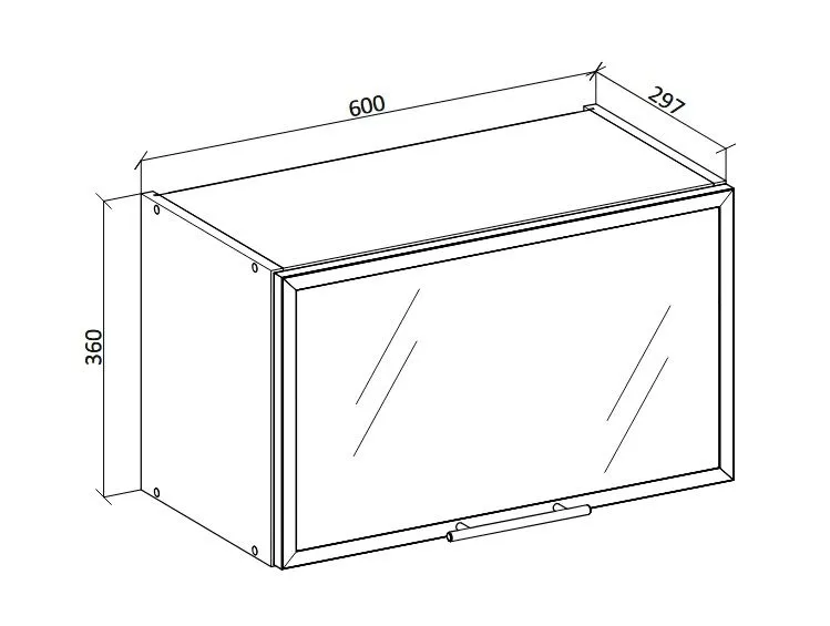 Szafka kuchenna wisząca 60 VENTO GOV-60/36 dąb craft z witryną | MIRAT. styl LOFT kolekcja VENTO