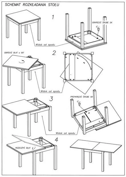 Stół GRACJAN 80(160)x80 rozkładany do jadalni lub salonu | MIRAT.