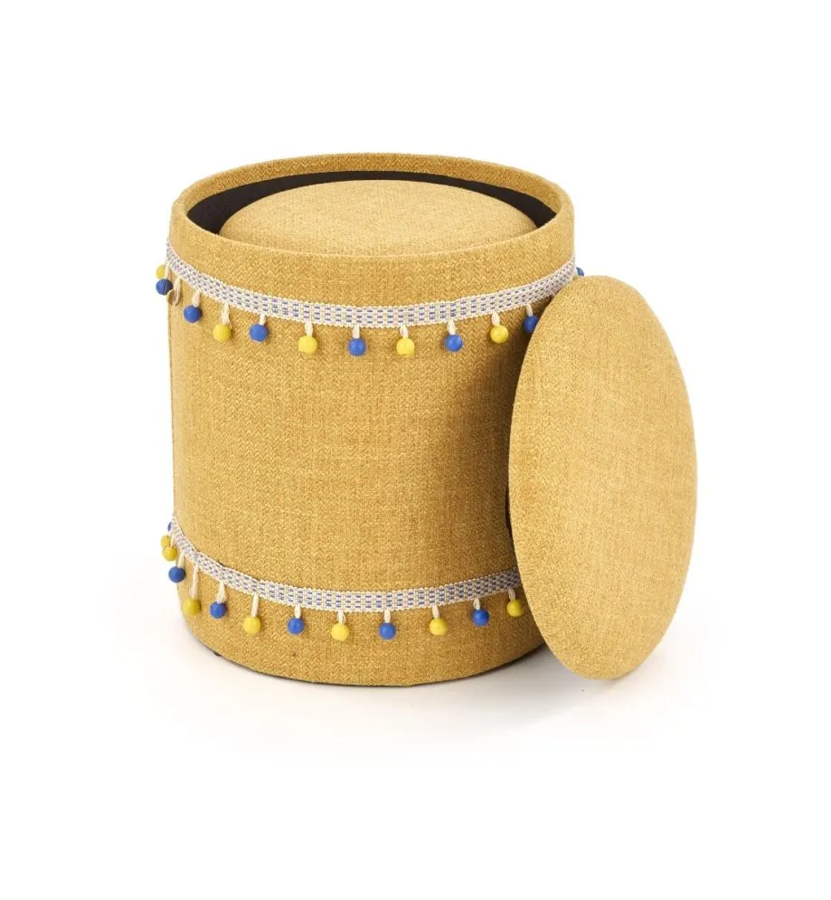 Zestaw puf GRADO żółty ze schowskiem | MIRAT.