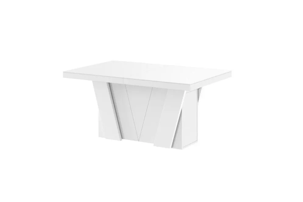 Stół rozkładany GRANDE 160(412)x100 biały połysk designerski | MIRAT.