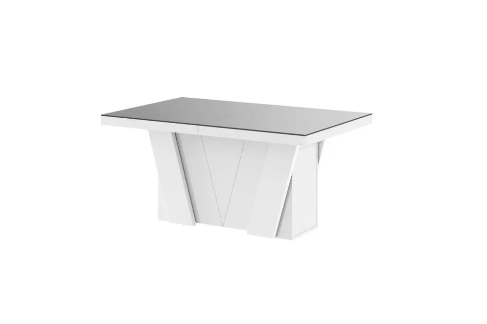 Stół rozkładany GRANDE 160(412)x100 szary/biały połysk dla 22 osób | MIRAT.