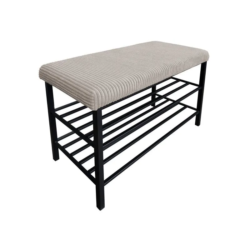 Solidny stojak na buty z siedziskiem GAJA POSO-2 czarny/cappuccino I sklep meblowy MIRAT. styl LOFT