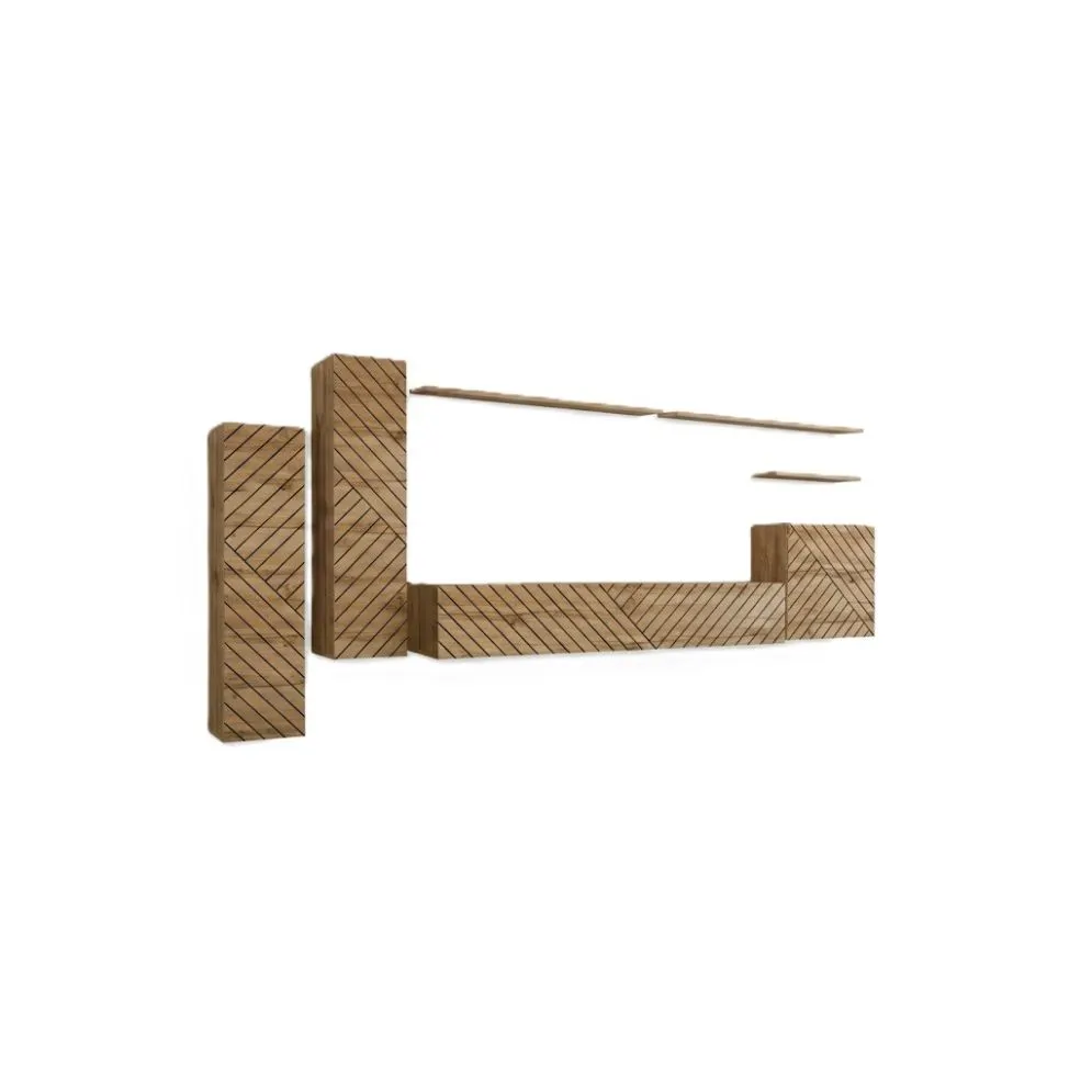 Meblościanka SWITCH LAMEL I dąb wotan wisząca I sklep meblowy MIRAT. styl RYFLOWANY kolekcja SWITCH LAMEL