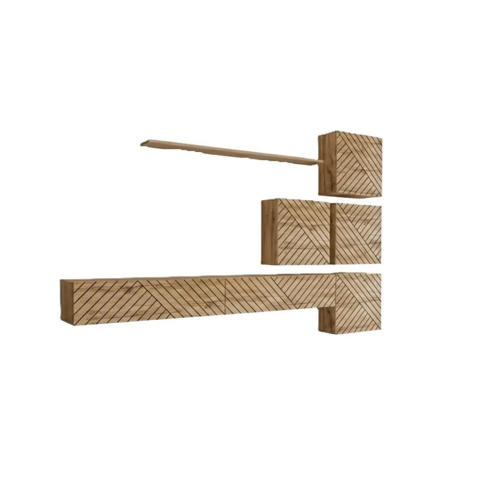 Meblościanka SWITCH LAMEL IX dąb wotan do salonu I sklep meblowy MIRAT. styl RYFLOWANY kolekcja SWITCH LAMEL