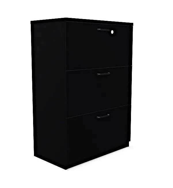 Komoda biurowa EASY SPACE CABINET 3D 80cm czarna zamykana I sklep meblowy MIRAT.