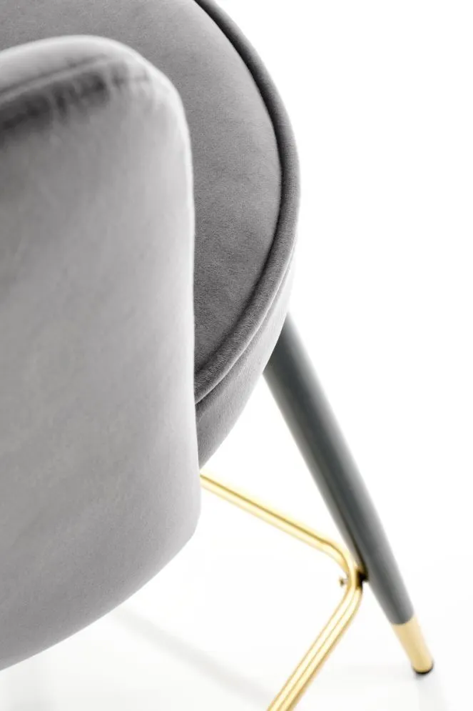 Hoker niski H-106 szary ze złotymi akcentami w stylu glamour | MIRAT. w stylu GLAMOUR kolekcja