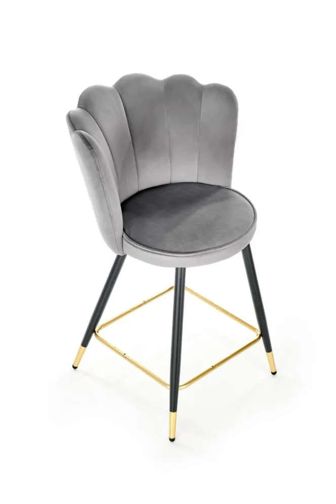 Hoker niski H-106 szary ze złotymi akcentami w stylu glamour | MIRAT. w stylu GLAMOUR kolekcja