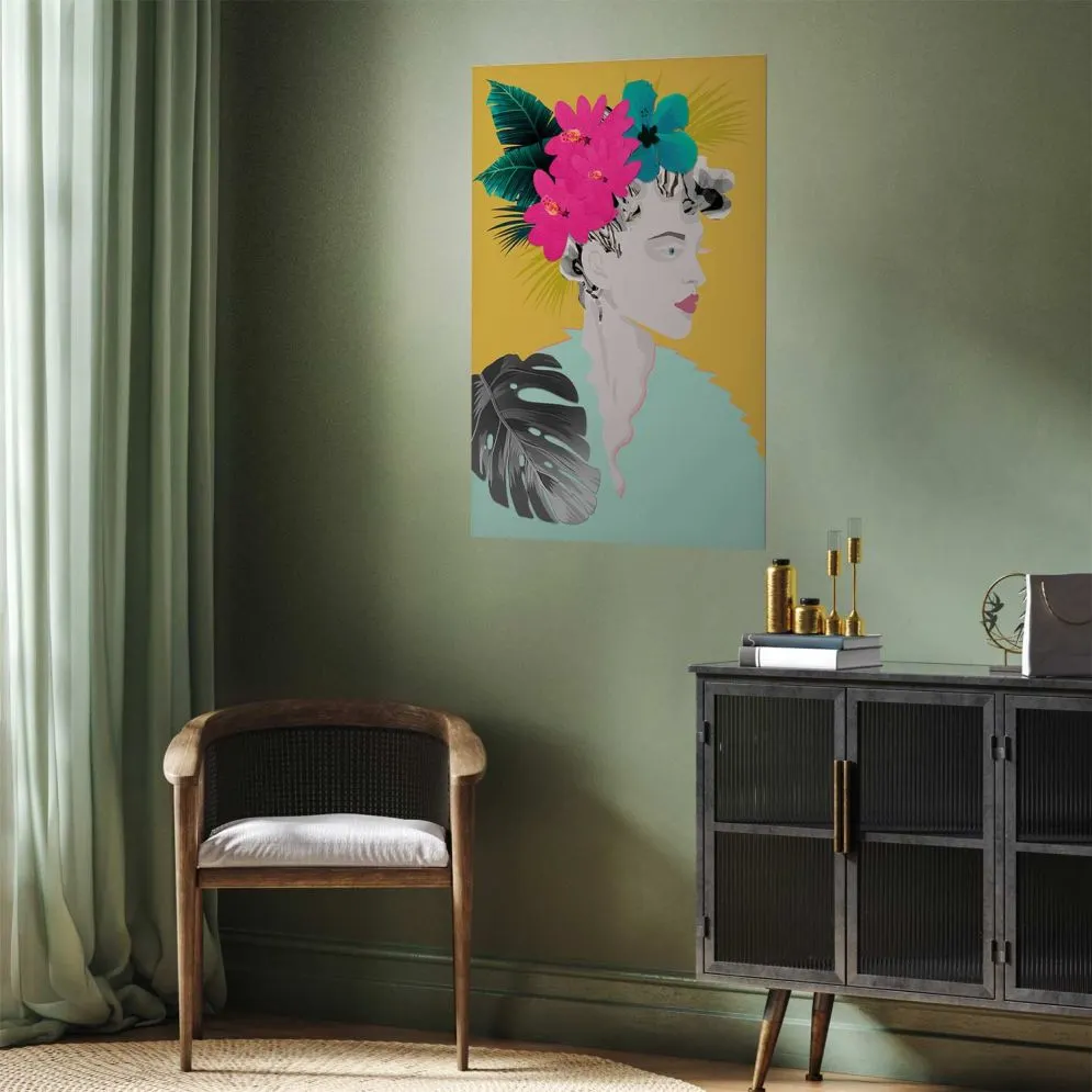 Plakat Kwiaty we włosach 60x90 cm bez ramy bez marginesu | MIRAT.