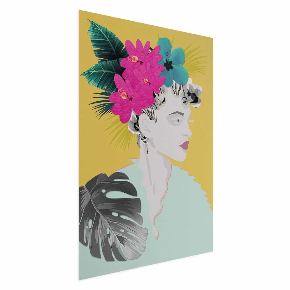 Plakat Kwiaty we włosach 60x90 cm bez ramy bez marginesu | MIRAT.