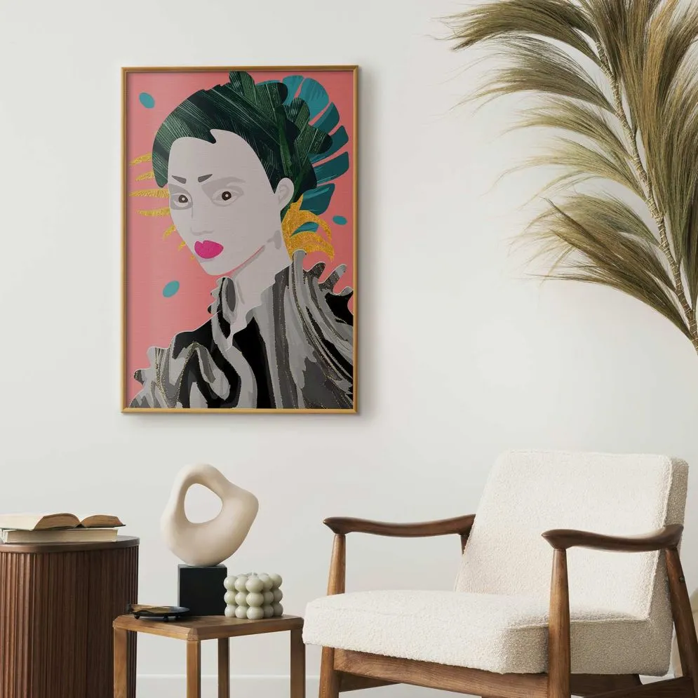 Plakat Azjatycki styl 40x60cm z ramą złotą bez marginesu | MIRAT.  kolekcja h-A-0108-ao-a