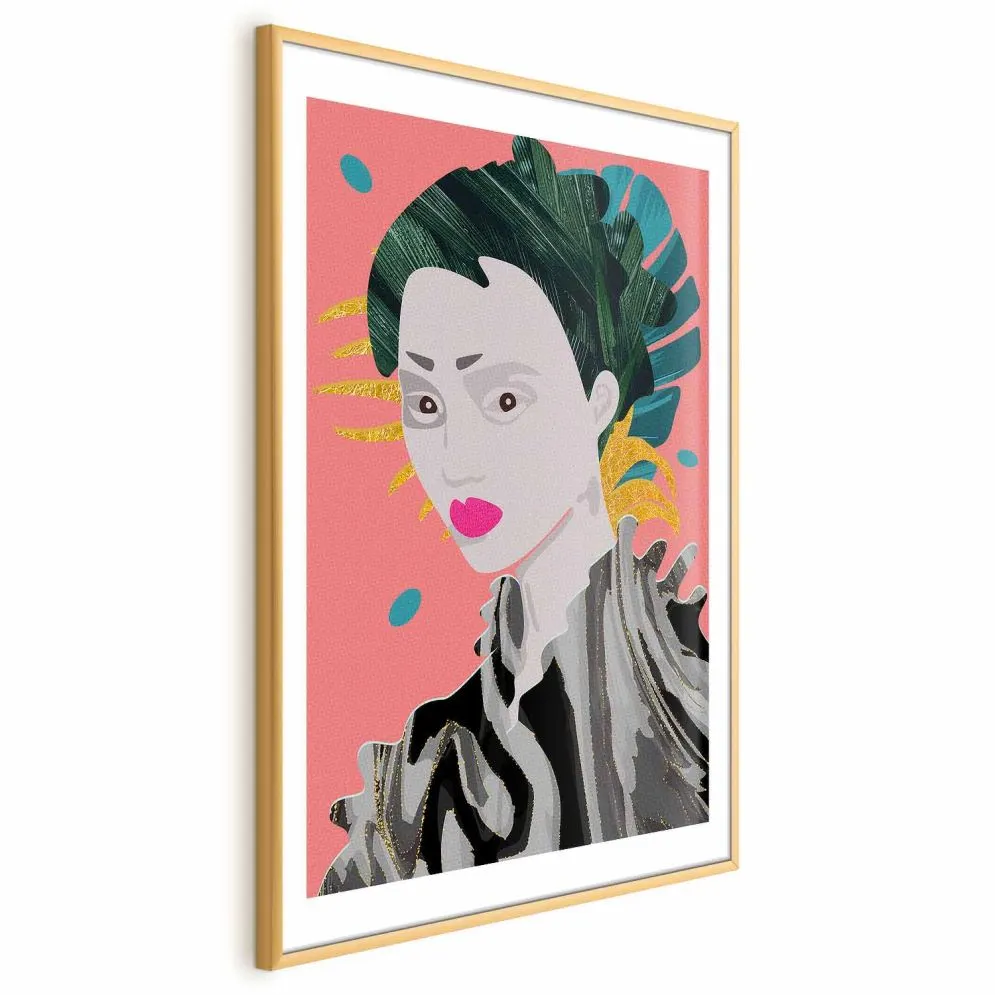 Plakat Azjatycki styl 40x60cm z ramą złotą z marginesem | MIRAT.  kolekcja h-A-0108-ao-a