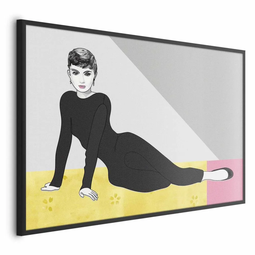 Plakat Piękna Audrey 42x29,7 cm z ramą czarną bez marginesu | MIRAT.