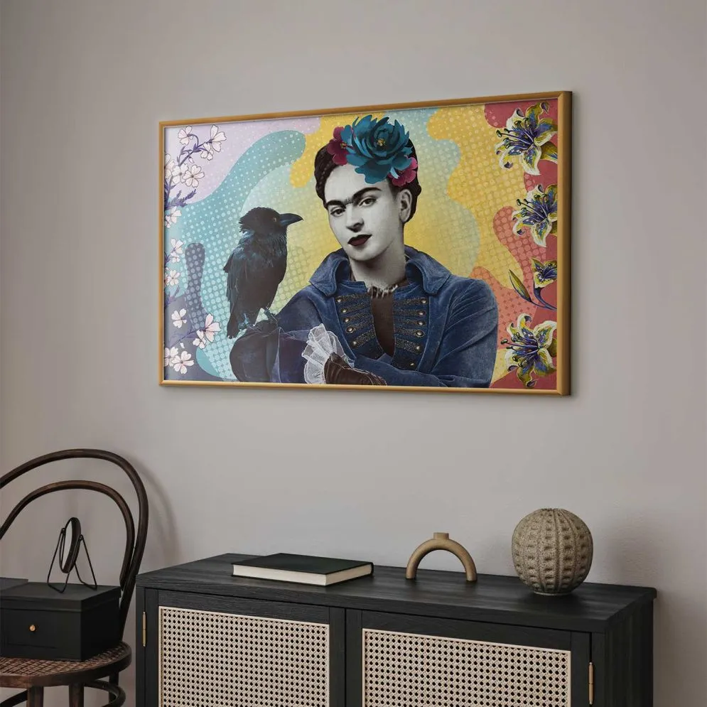 Plakat Totemiczna Frida 30x21 cm z ramą złotą bez marginesu | MIRAT.