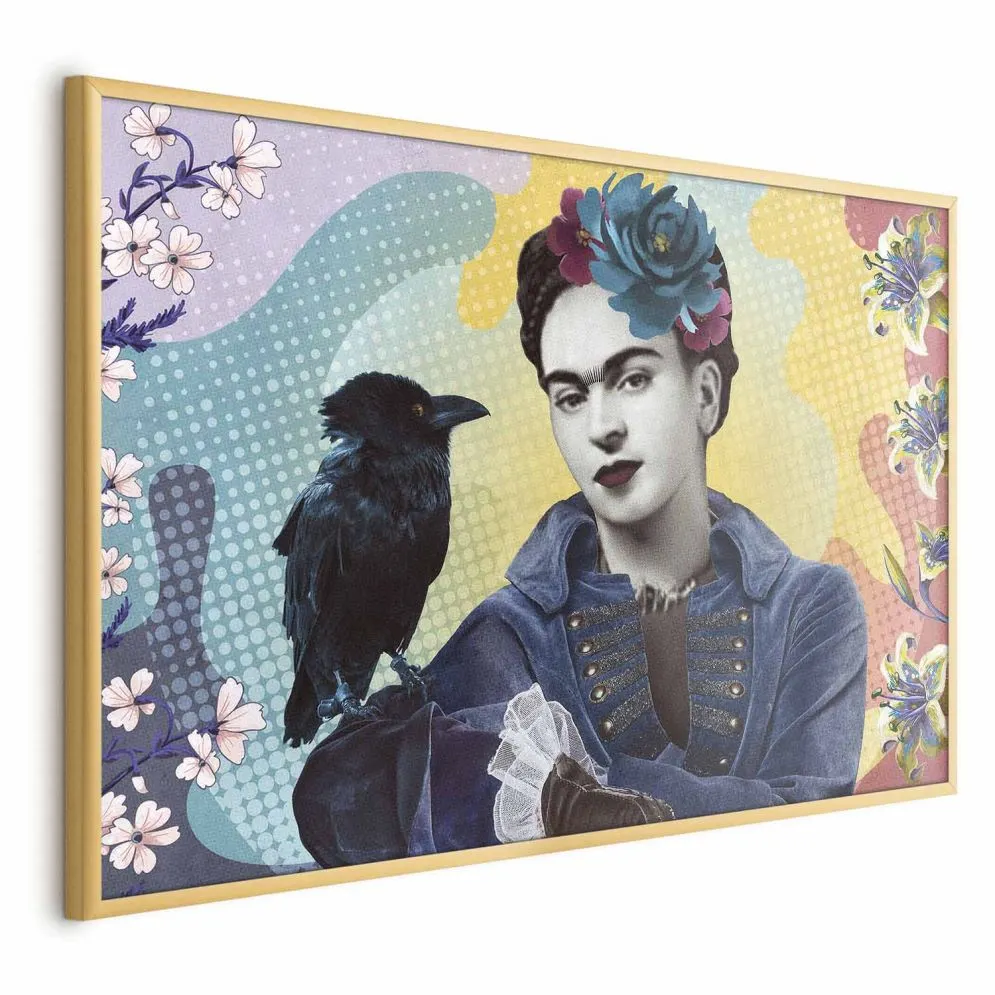Plakat Totemiczna Frida 30x21 cm z ramą złotą bez marginesu | MIRAT.