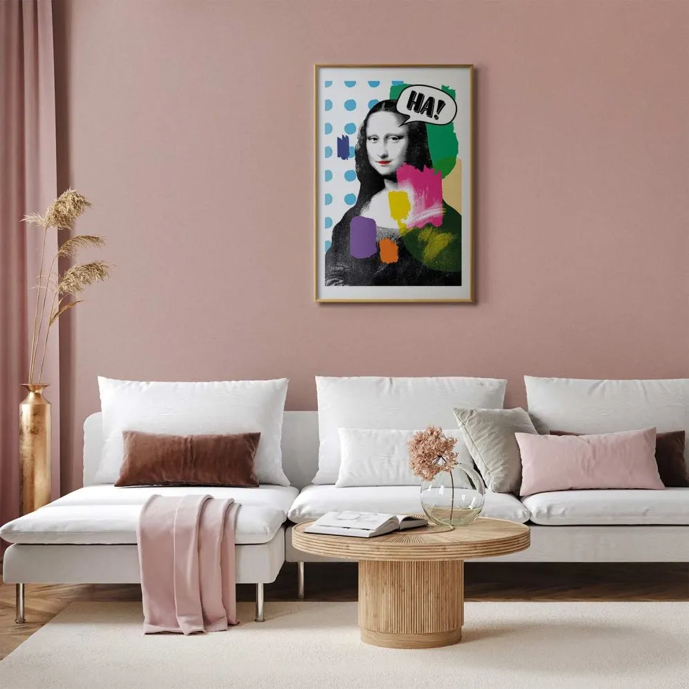 Plakat Mona Lisa Pop-art 60x90 cm z ramą złotą z marginesem | MIRAT.
