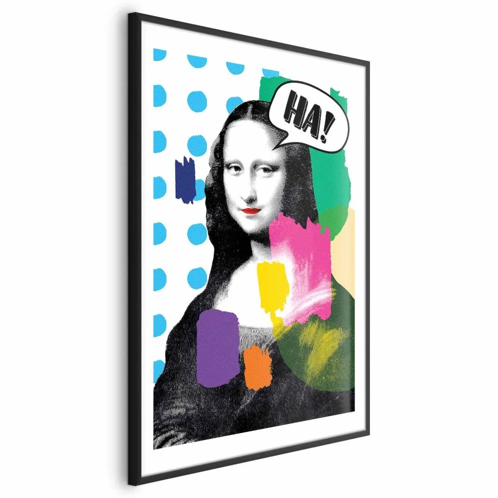 Plakat Mona Lisa Pop-art 29,7x42 cm z ramą czarną z marginesem | MIRAT.