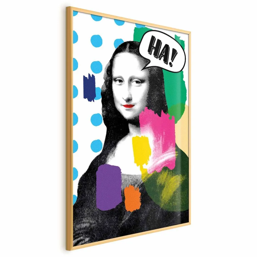 Plakat Mona Lisa Pop-art 40x60 cm z ramą złotą bez marginesu | MIRAT.