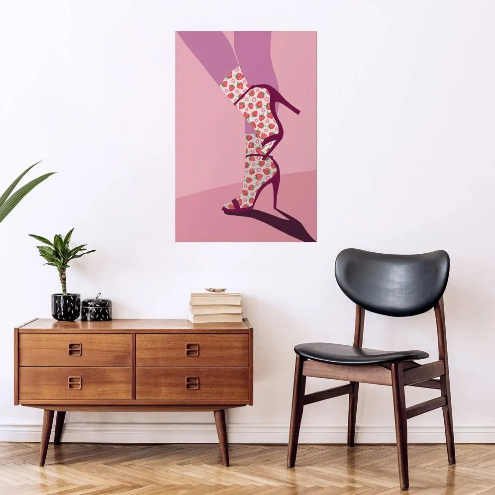 Plakat Skarpetki w truskawki 21x30 cm bez ramy bez marginesu | MIRAT.