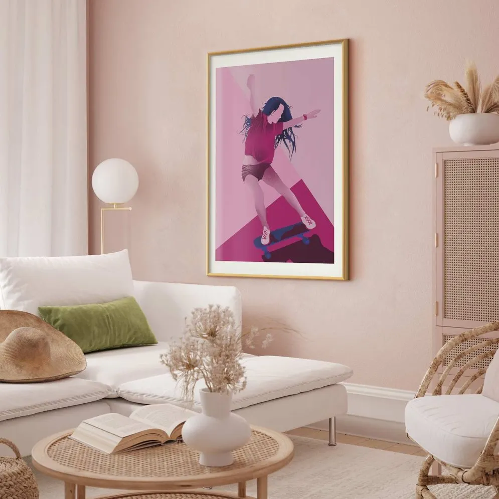 Plakat Powerslide 21x30 cm z ramą złotą z marginesem | MIRAT.