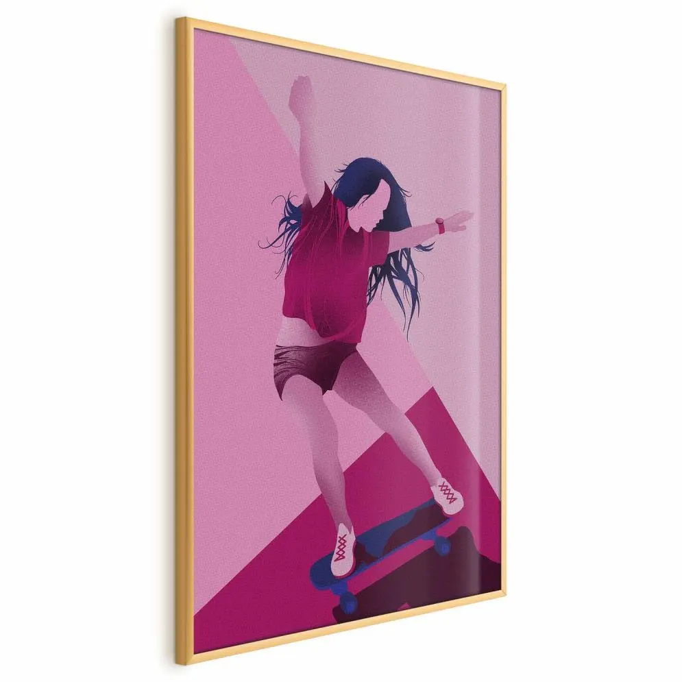 Plakat Powerslide 29,7x42 cm z ramą złotą bez marginesu | MIRAT.