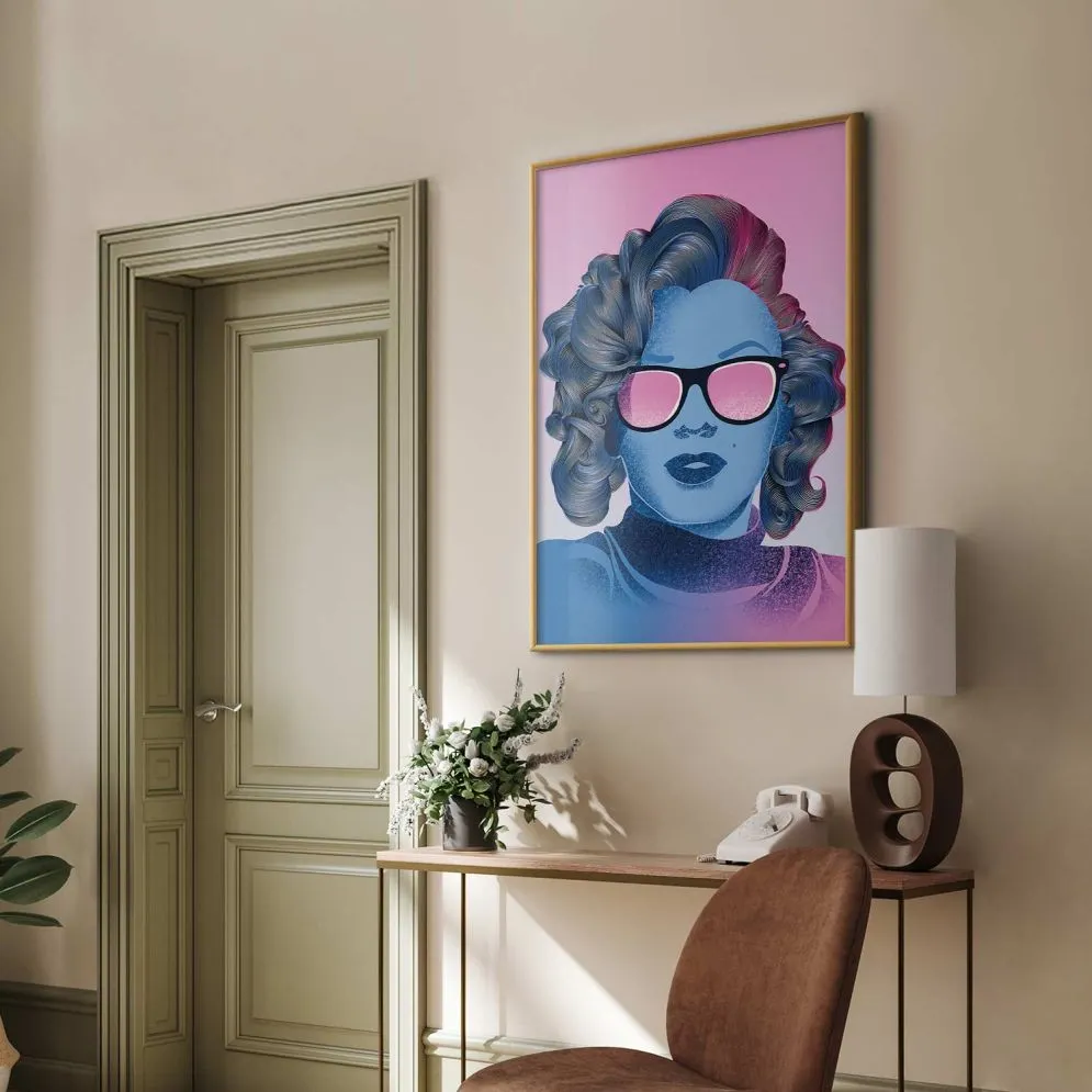 Plakat Norma Jeane 60x90 cm z ramą złotą bez marginesu | MIRAT.