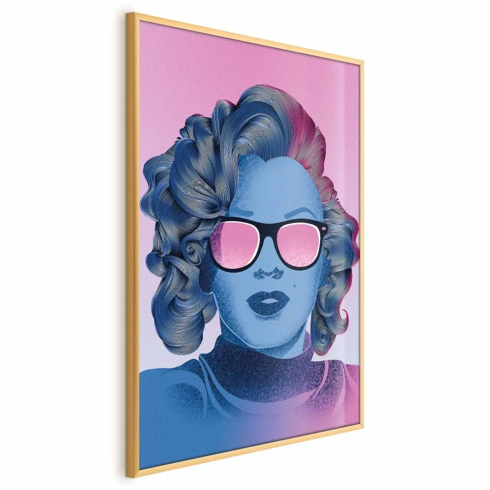Plakat Norma Jeane 60x90 cm z ramą złotą bez marginesu | MIRAT.