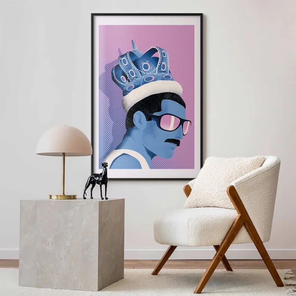 Plakat Freddie 21x30 cm z ramą czarną z marginesem | MIRAT.