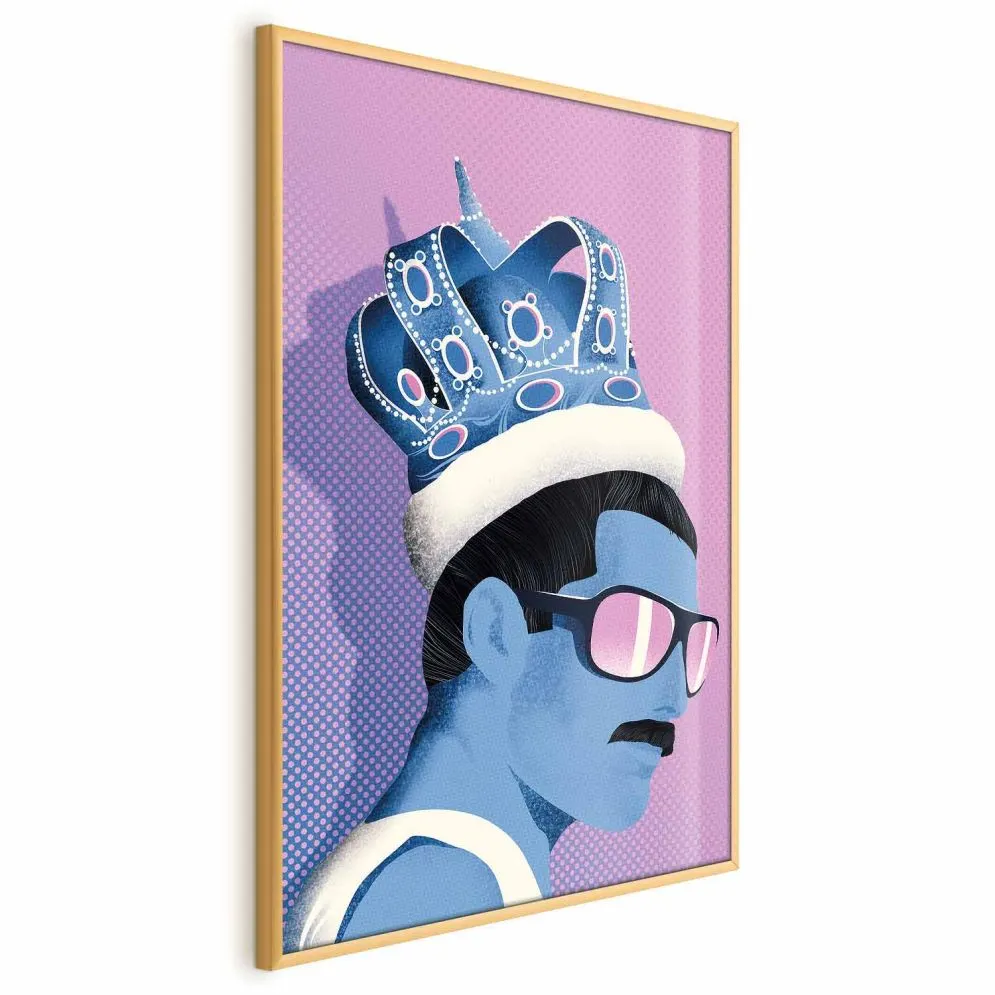 Plakat Freddie 60x90 cm z ramą złotą bez marginesu