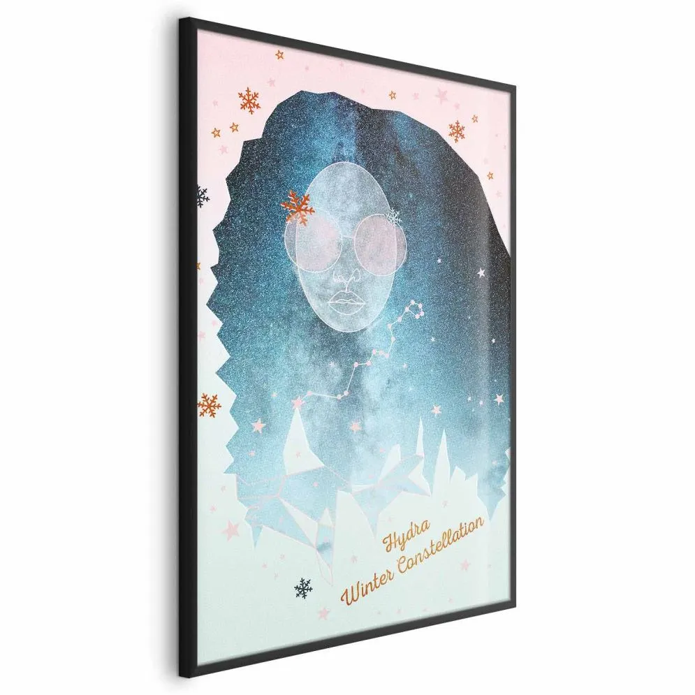 Plakat Winter Constellation 40x60 cm z ramą czarną bez marginesu | MIRAT.