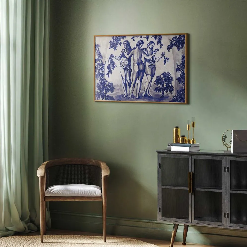 Plakat Antyczna winnica 60x40cm z ramą złotą bez marginesu | MIRAT. kolekcja h-A-10113-ao-a