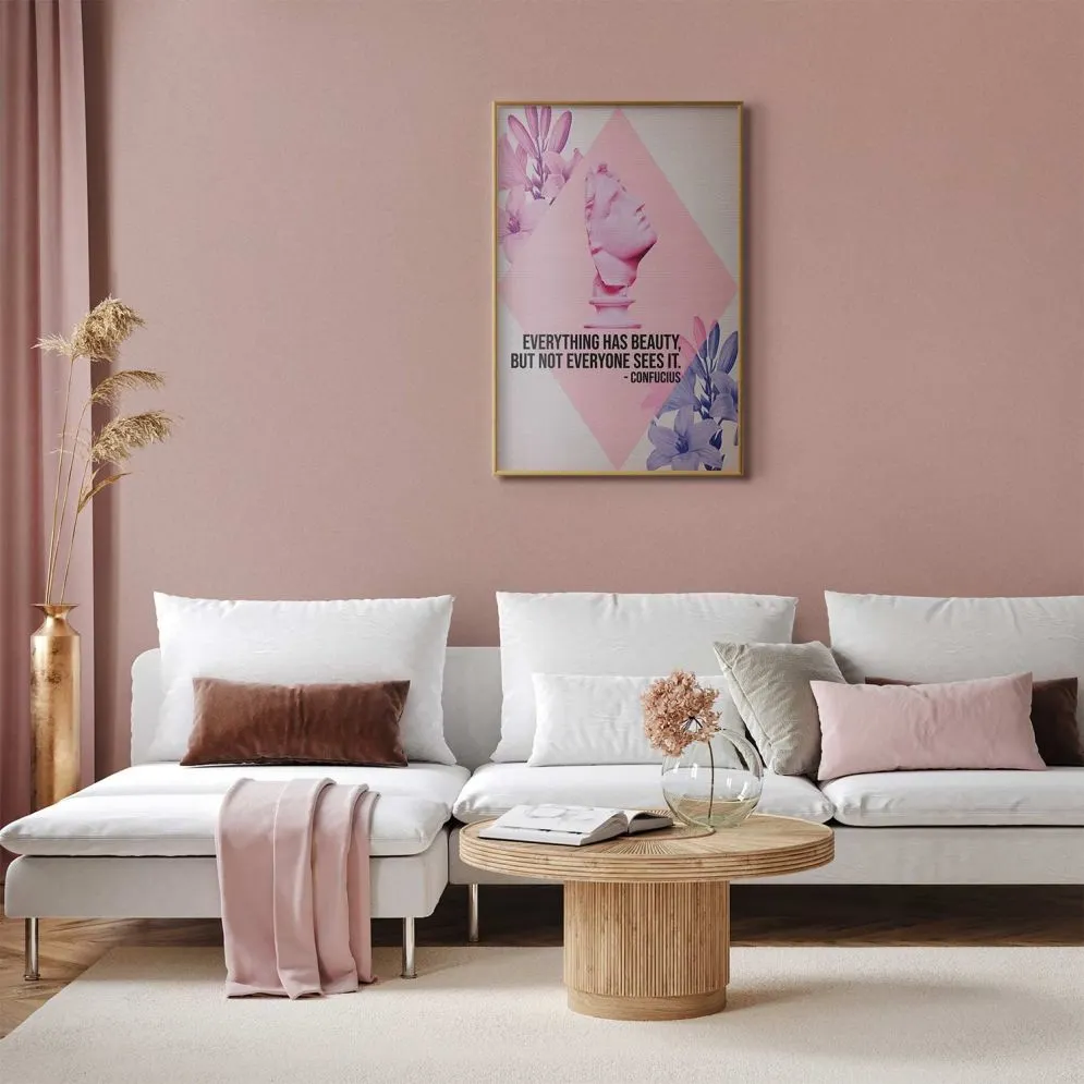 Plakat Konfucjusz o Pięknie 21x30 cm z ramą złotą bez marginesu | MIRAT.