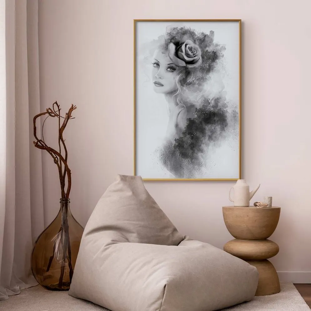 Plakat Artgeist Akwarelowy portret 29,7 x 42 cm 1 szt z ramą złotą bez marginesu | MIRAT.  kolekcja h-B-0107-ao-a