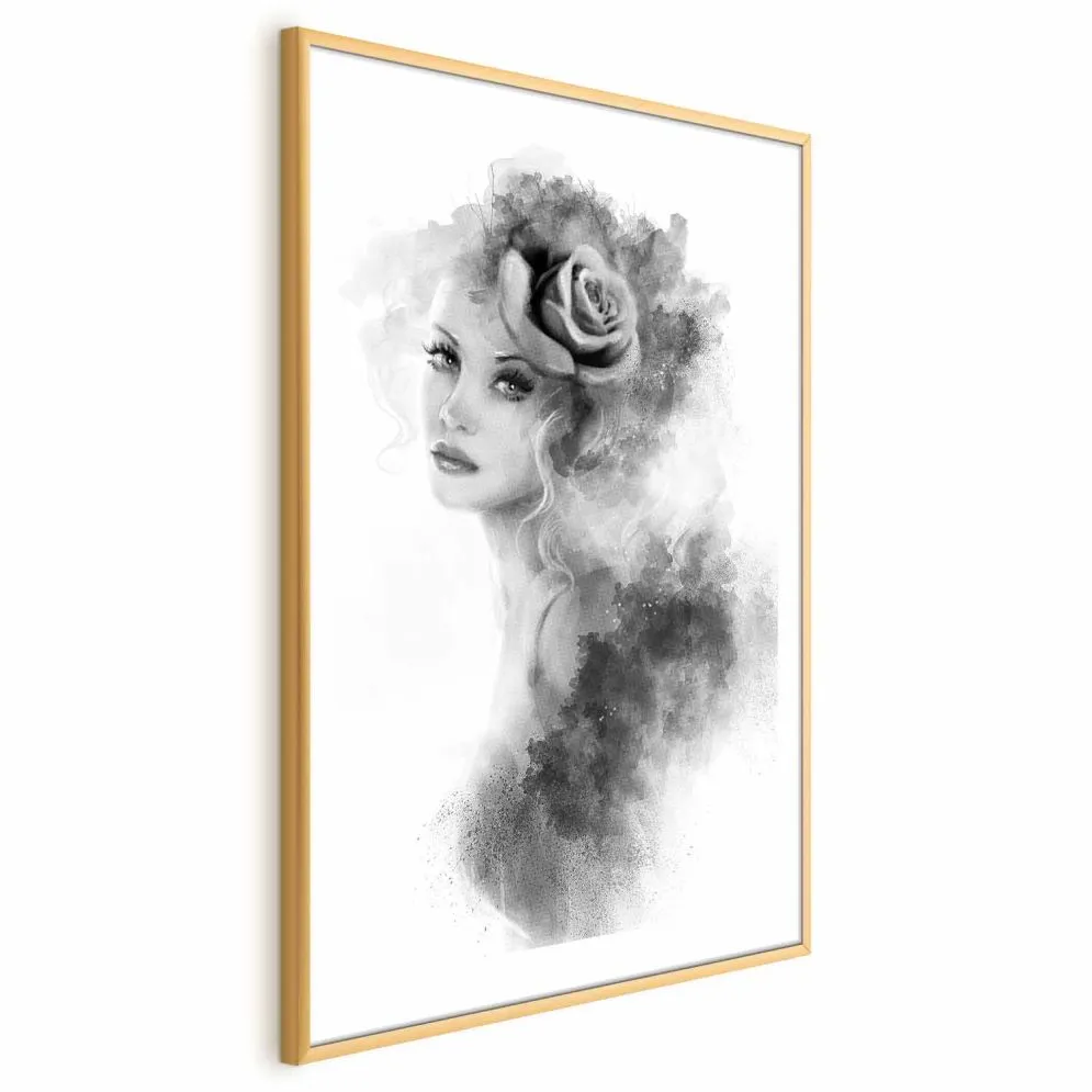 Plakat Artgeist Akwarelowy portret 21 x 30 cm 1 szt z ramą złotą i marginesem | MIRAT. kolekcja h-B-0107-ao-a