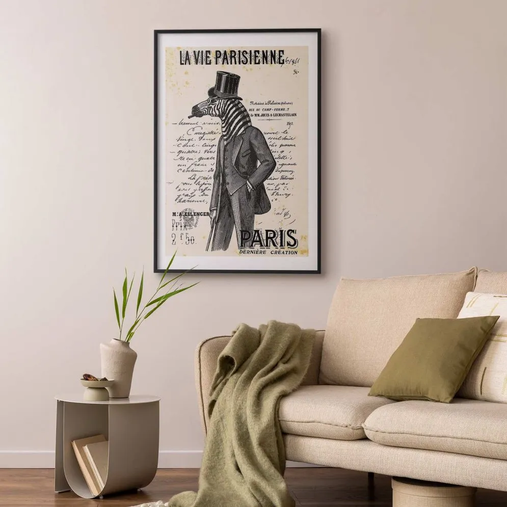 Plakat La Vie Parisienne 29,7x42 cm z ramą czarną z marginesem | MIRAT.