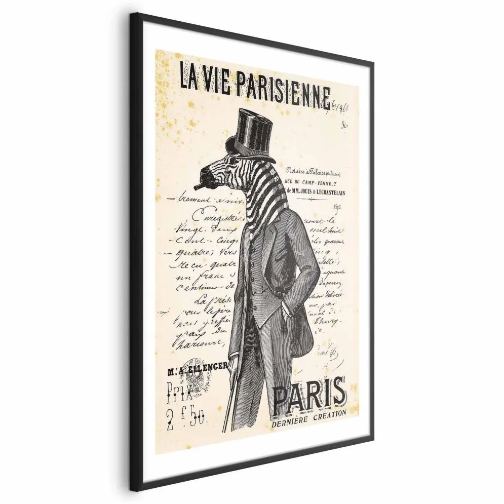 Plakat La Vie Parisienne 29,7x42 cm z ramą czarną z marginesem | MIRAT.