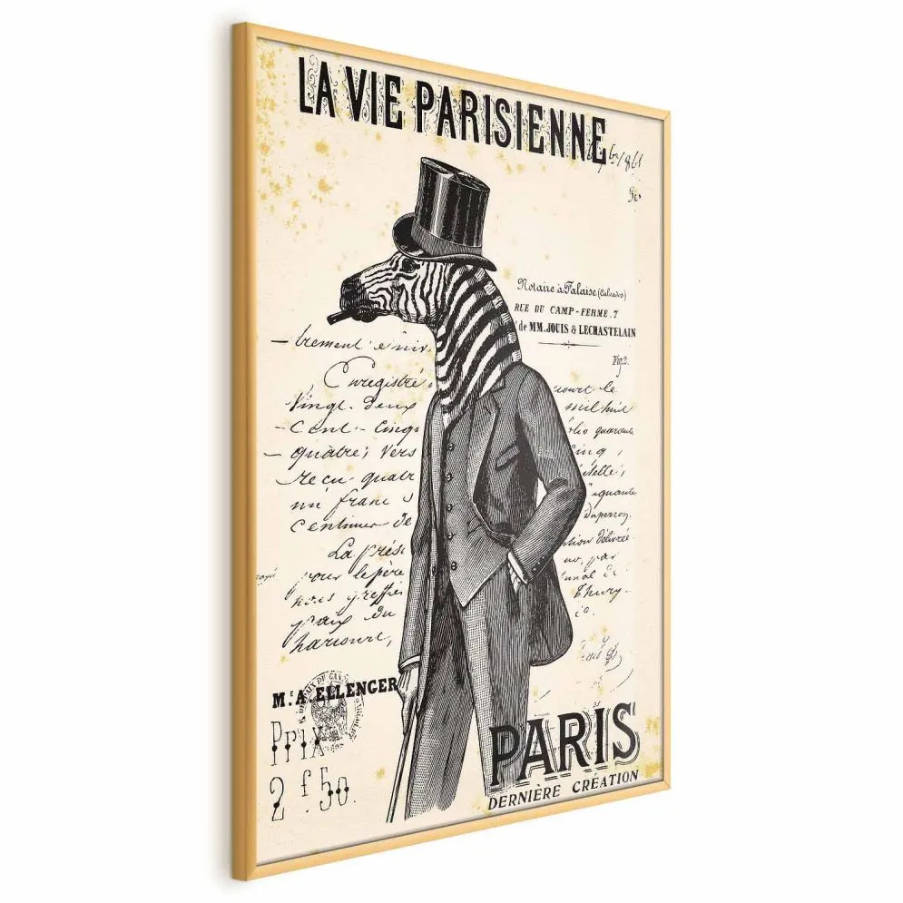 Plakat La Vie Parisienne 60x90 cm z ramą złotą bez marginesu | MIRAT.